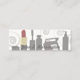 Cartão De Visita Mini Artista Maquiista Moderna Rocha Feminina Cosmetólo