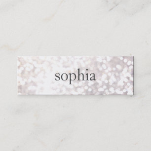 Cartão De Visita Mini Artista Whimsical White Bokeh Makeup