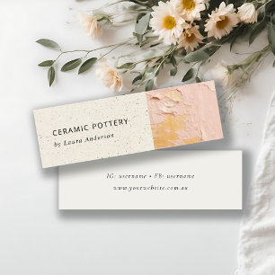 Cartão De Visita Mini Artística, Dourada, cor-de-rosa, Pintor, Textura C