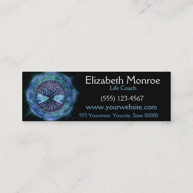 Cartão De Visita Mini Árvore de vida por Amelia Carrie (Verso)