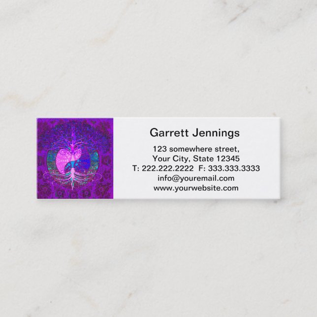 Cartão De Visita Mini Árvore do coração da vida (Frente)