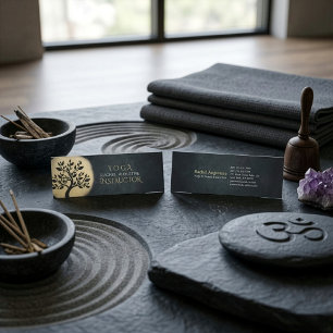 Cartão De Visita Mini Árvore Dourada do Instrutor de Meditação do Yoga S