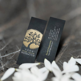 Cartão De Visita Mini Árvore Dourada do Instrutor de Meditação do Yoga S