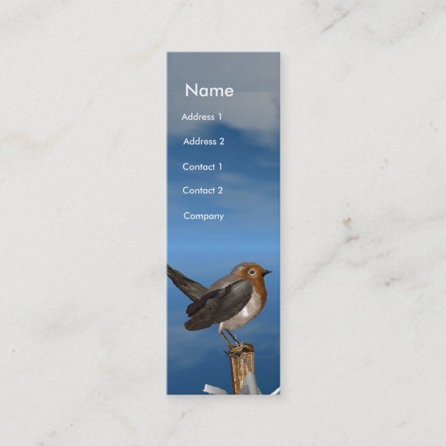 CARTÃO DE VISITA MINI AVES HÍPICAS/MONOGRAMA DA MAMA VERMELHA ROBINA (Frente)