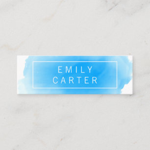 Cartão De Visita Mini Azul Aquarela