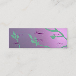 Cartão De Visita Mini Azul-Lavanda Anterior Delírio Floral