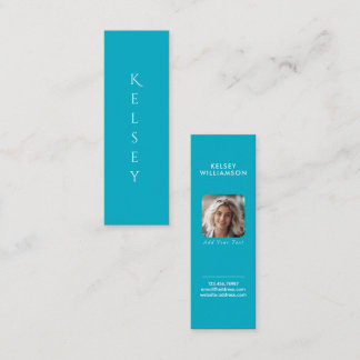 Cartão De Visita Mini Azure Customizable Photo Mini Business Card