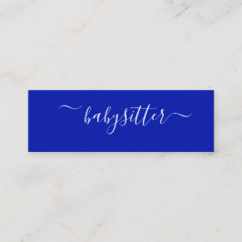 Cartão De Visita Mini Babysitting azul corajoso clássico do baby-sitter