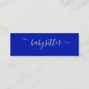 Cartão De Visita Mini Babysitting azul corajoso clássico do baby-sitter
