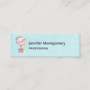 Cartão De Visita Mini Balão de ar quente com cor de água do urso