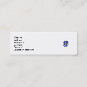 Cartão De Visita Mini Bandeira do estado de Massachusetts