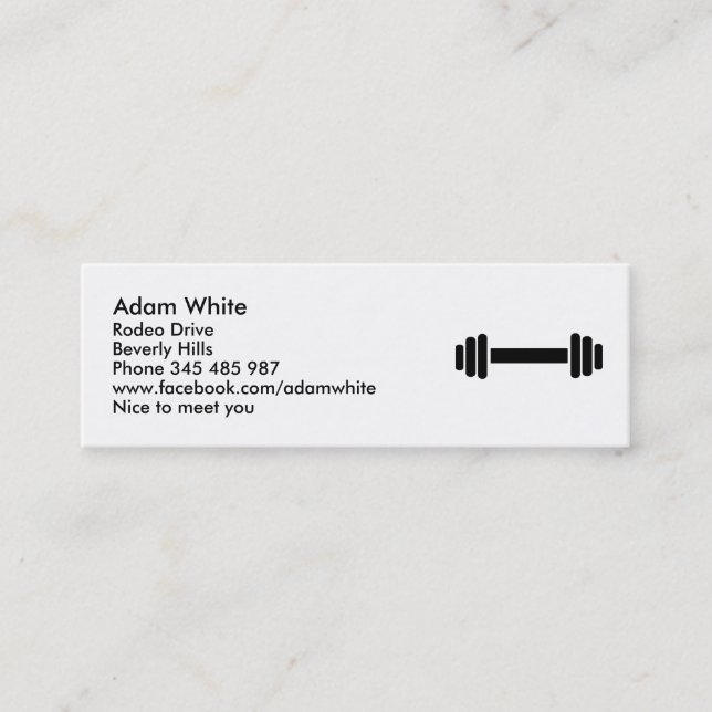 Cartão De Visita Mini Barbell - Bodybuilding (Frente)