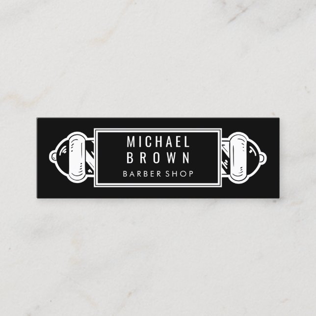 Cartão De Visita Mini Barber Pole | Barber | Estylist para o cabelo (Frente)