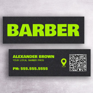 Cartão De Visita Mini Barber Premium Google Maps QR