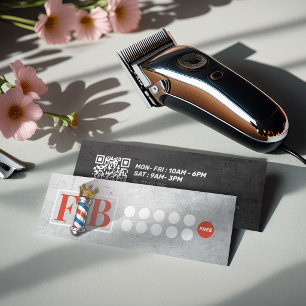 Cartão De Visita Mini BarberShop Coroa Pólo de Cabeleireiro Salão de Fid