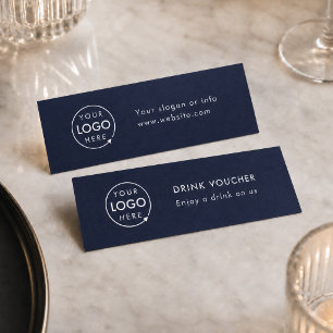 Cartão De Visita Mini Beber Voucher Marinho Blue Corporate Logo Card