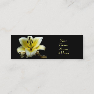 Cartão De Visita Mini Bela Flor Amarela Elegante no Preto