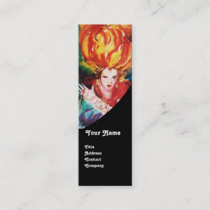 Cartão De Visita Mini Bela Monograma Vermelha, Maqueamento, Salão de Cab