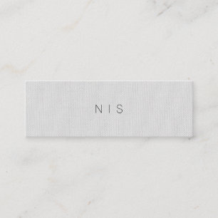 Cartão De Visita Mini Beleza de linho cinzenta minimalista clássica do