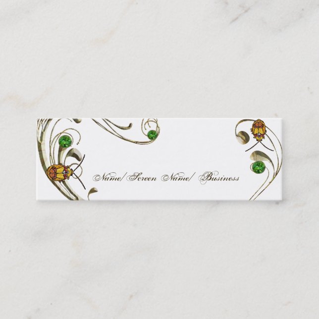 Cartão De Visita Mini Besouro de Folha (Frente)