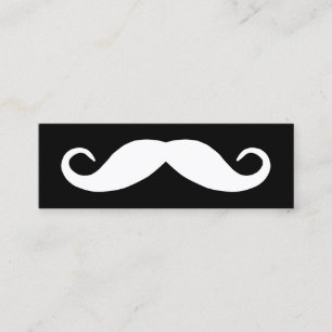 Cartão De Visita Mini Bigode preto e branco