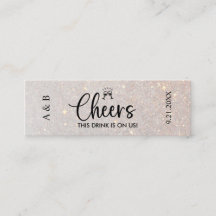 Bilhete de Bebida de Casamento Elegante