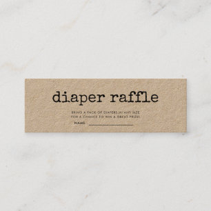 Cartão De Visita Mini Bilhete de fralda de chá de fraldas para máquinas 