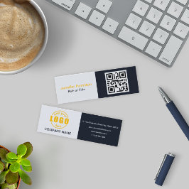 Cartão De Visita Mini Black Yellow profissional adicione seu logotipo Có