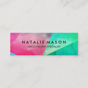 Cartão De Visita Mini Blocos de Cores de Aquarela Elegante