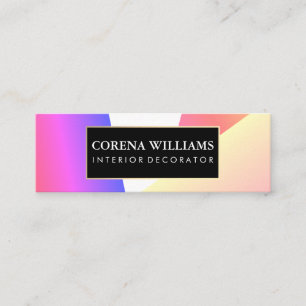 Cartão De Visita Mini Blocos de cores vibrantes geométricas de na moda