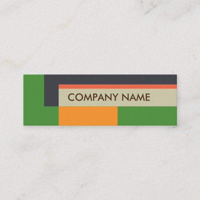 Cartão De Visita Mini Bloquear Design Mini BC, Cinza Verde (Frente)