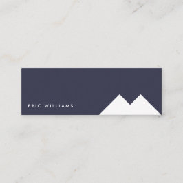 Cartão De Visita Mini Blue white minimal modern simple masculine card