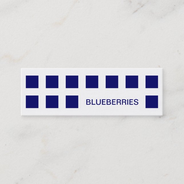 Cartão De Visita Mini BLUEBERRIES (quadrados-mod) (Frente)