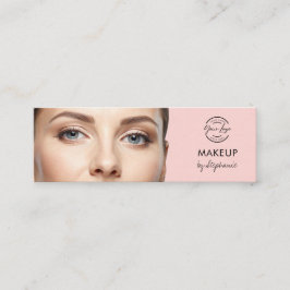 Cartão De Visita Mini Blush Pink Black Script Photo Makeup