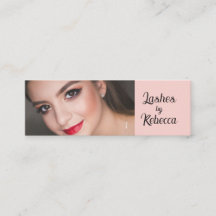 Blush Rosa Preto Script Foto Cílios Mini