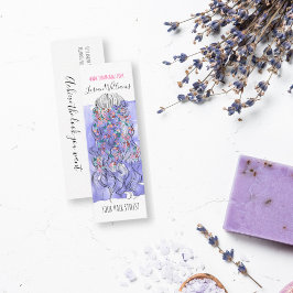 Cartão De Visita Mini Boho Chic Purple Noivo Hairstyle Watercolor Floral