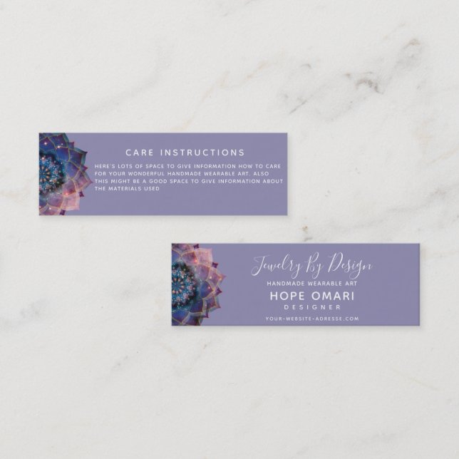 Cartão De Visita Mini Boho Nebula Mandala, Mística (Frente/Verso)