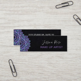 Cartão De Visita Mini Boho Purple Mandala Compõe Artista
