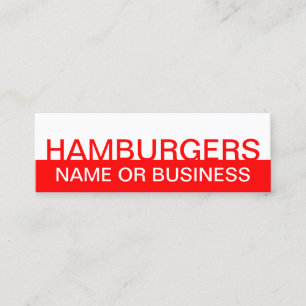 Cartão De Visita Mini bold HAMBURGEIROS
