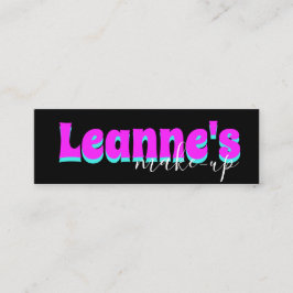Cartão De Visita Mini Bold Neon Pink Makeup Salon Unhas Eyelashes