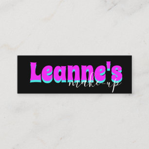 Cartão De Visita Mini Bold Neon Pink Makeup Salon Unhas Eyelashes