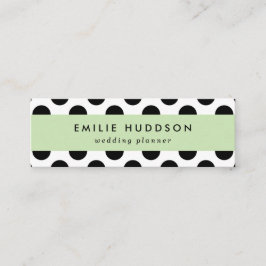 Cartão De Visita Mini Bolinhas, padrão de Bolinhas, preto e branco