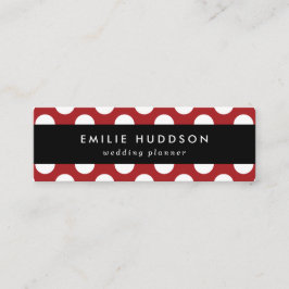 Cartão De Visita Mini Bolinhas Vermelhas, Padrão de Bolinhas, Pontos, Po