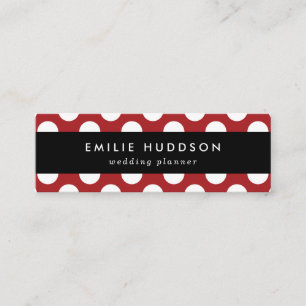 Cartão De Visita Mini Bolinhas Vermelhas, Padrão de Bolinhas, Pontos, Po