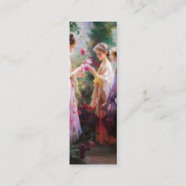 Cartão De Visita Mini BookmTrês garotas brincando num jardim