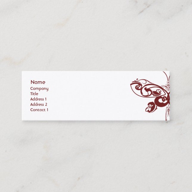 Cartão De Visita Mini Borboleta - magro (Frente)