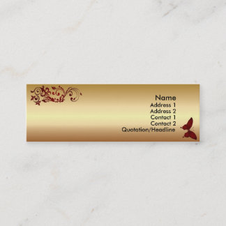 Cartão De Visita Mini Borboleta vermelha