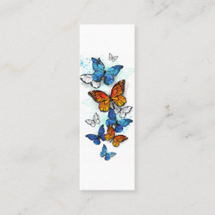 Cartão De Visita Mini Borboletas voadoras Morpho e Monarca