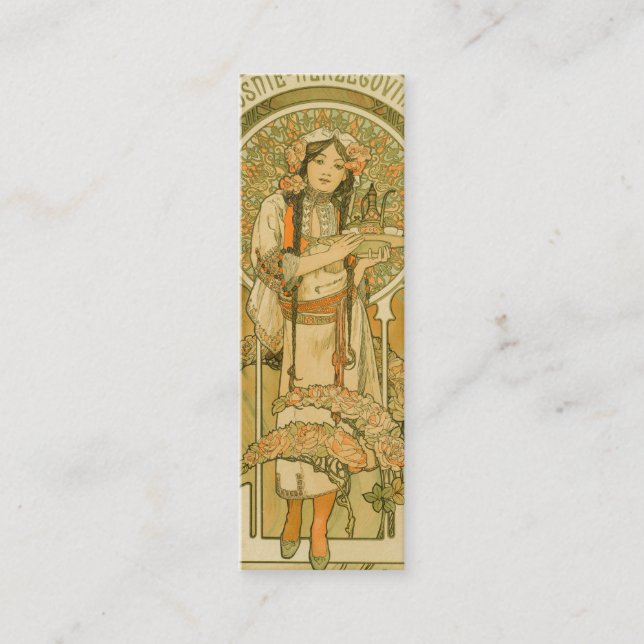 Cartão De Visita Mini Bósnia e Herzegovina por Alphonse Mucha (1900) (Frente)