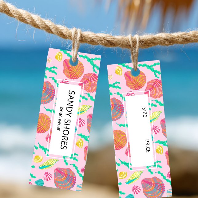 Cartão De Visita Mini Bright Colorful Seashells Pattern CUSTOM HANG TAG (Bright Colorful Seashells Pattern CUSTOM Clothing Size Price HANG TAG
)
